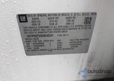 2016 Cadillac Srx Luxury Collection из США, поврежденный, VIN 3GYFNEE35GS543241